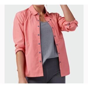 Stio Women's Fork Trail Snap Button Shirt Azalea Bloom Long Sleeve Size XL